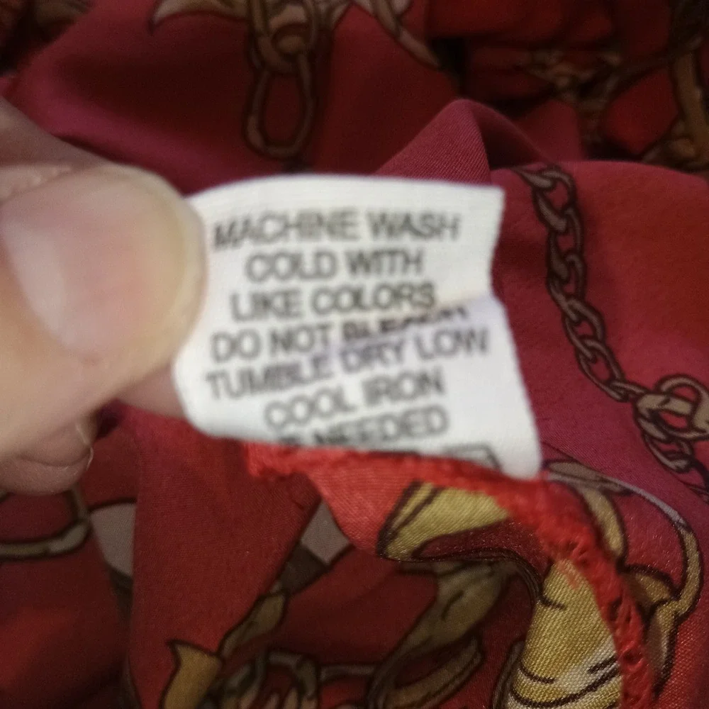 Truth Small VERSACE Inspired Chain Print Hi‎ Low Shirt Dress Tunic Red Gold S - Picture 15 of 15